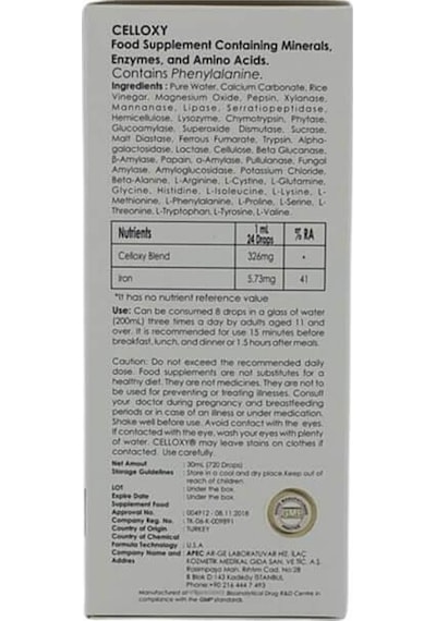 Celloxy Oksijen Damla 30 Ml