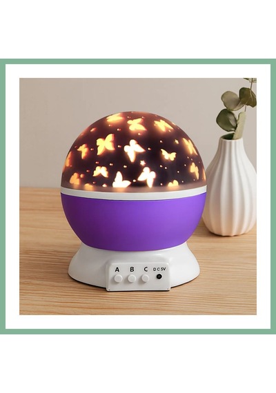 Bşkvirgo Otomatik Dönerli Ay Yıldız Projeksiyon Gece Lambası Usb & Pil Bsk2026