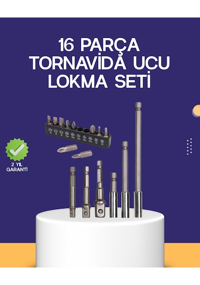 Flzdgnkr 16 Parça Bits Ve Adaptör Seti Vidalama Tamir Bakım Seti