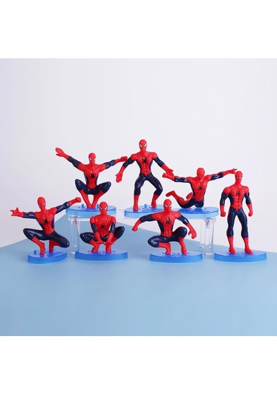 Spiderman Örümcek Adam Aksiyon Karakter Stantlı 7 Li Figür Koleksiyon