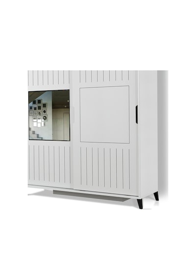 Pasifichome Huga 2 Kapaklı Sürgülü Gardırop & Yatak Odası Dolabı 190 CM Beyaz