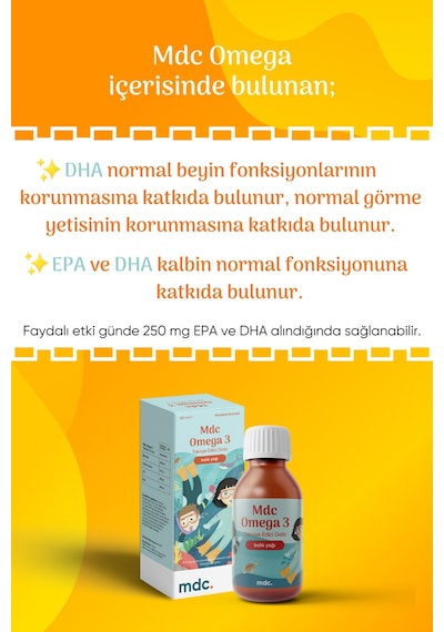 MDC Omega-3 Balık Yağı Şurup 150 ML