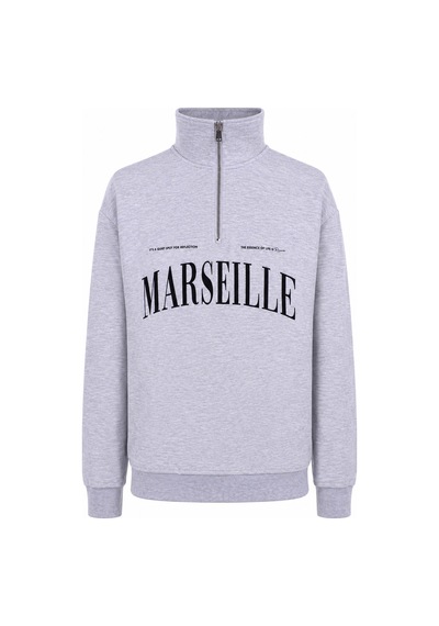 Trender Marseılle Yarım Fermuarlı Gri Erkek Sweatshirt 27kdt1000002