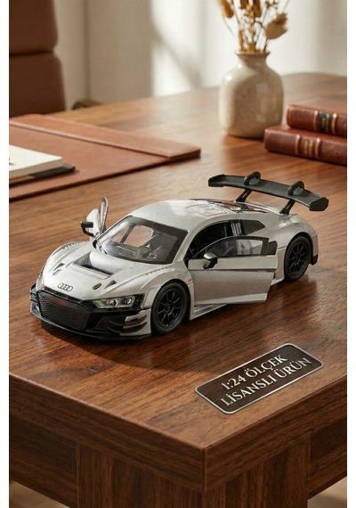Motormax 1:24 Audi R8 Lms Gt3 Diecast Model Araba Lisanslı - Gümüş Gri Metal Koleksiyonluk Oyuncak