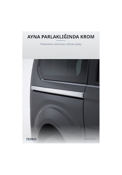 Peugeot Partner Tepee 2008-2018 Uyumlu Krom Sürgülü Kapı Çıtası 4 Parça Paslanmaz Çelik