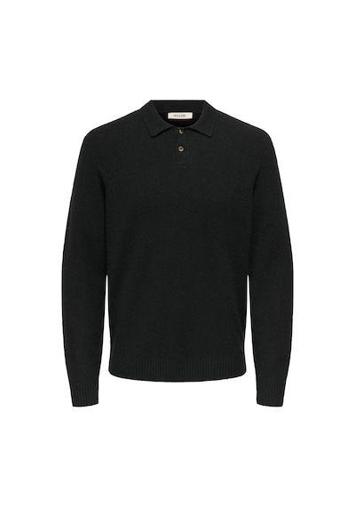 Only & Sons Onsjay Reg Ls Polo Knıt Erkek Siyah Kazak - 22033770 Siyah