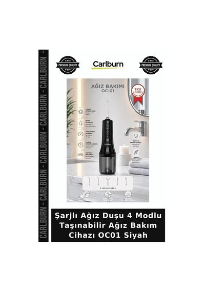 Şarjlı Ağız Duşu 4 Modlu Taşınabilir Ağız Bakım Cihazı Oc01 Siyah Kişisel Temizlik Seyahat