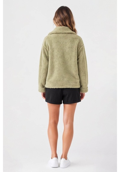 Fashion Friends Peluş Yeşil Kadın Ceket 26k0419k1