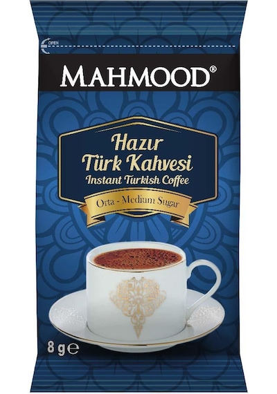 Mahmood Coffee Orta Şekerli Hazır Türk Kahvesi 12 x 8 G