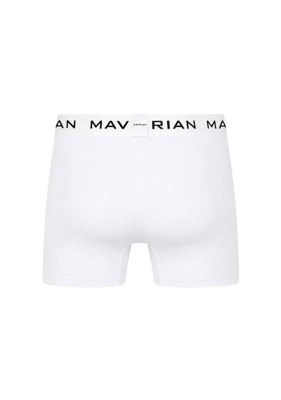 Mavrian Alabaster 3'lü Premium Kutulu Pamuklu Likralı Erkek Beyaz Boxer - Damat Bohçası Çeyiz Seti