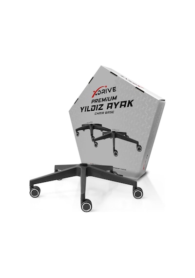 Xdrive Premium Poliamid Ayak Siyah İnce Tekerlek Dahil Siyah