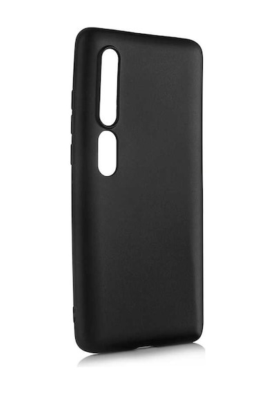 Noktaks - Mi 10 Uyumlu - Kılıf Mat Soft Esnek Premier Silikon Kapak - T11923 - Siyah Siyah