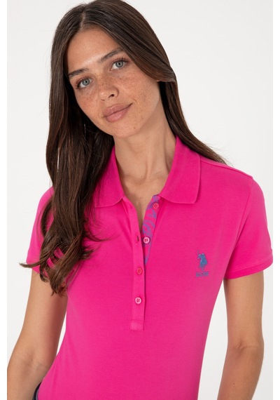 U.S. Polo Assn. Kadın Pembe Basic Polo Yaka Tişört 50300896-VR218