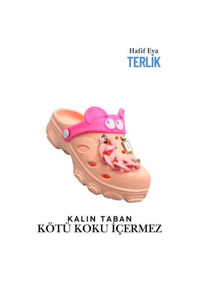 Sermoda Gözlük Desen Zincirli Eva Kız Çocuk Plaj Havuz Terlik Sabo Terlik Yavru Ağzı