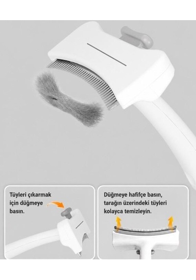 Basmalı Metal Uçlu Evcil Hayvan Tüy Toplama Tarağı Cm-586
