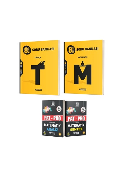 8. Sınıf Türkçe ve Matematik Soru Bankası Seti İle Pat-Pro Matematik Soru Bankası Seti Hediye