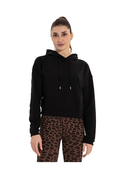 Inguz Kapüşonlu Organik Pamuk Hoodie Siyah