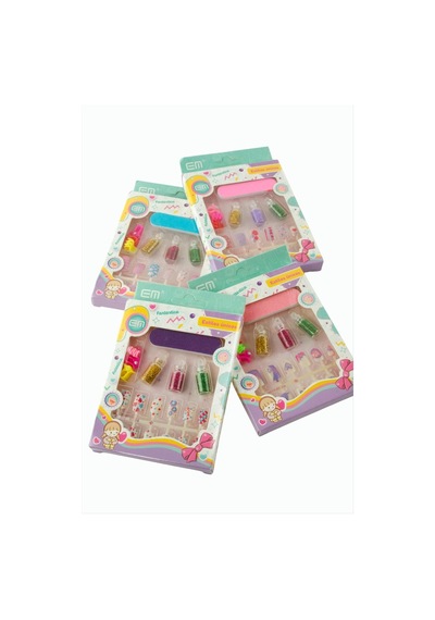 Set - 54 - Çocuk Takma - Csmo-tex - Tırnak Ebruli