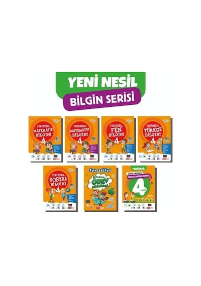 Kırmızı Beyaz Yeni Nesil Bilgin Süper Plus Set 4.sınıf 7 Kitap