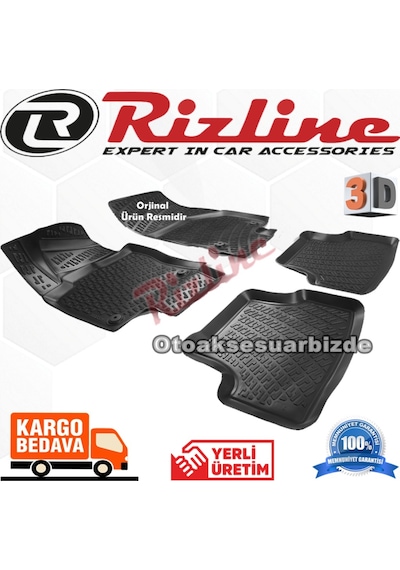 Audi A3 3D Paspas Havuzlu Siyah Hb 2013-2019 Arası Rizline