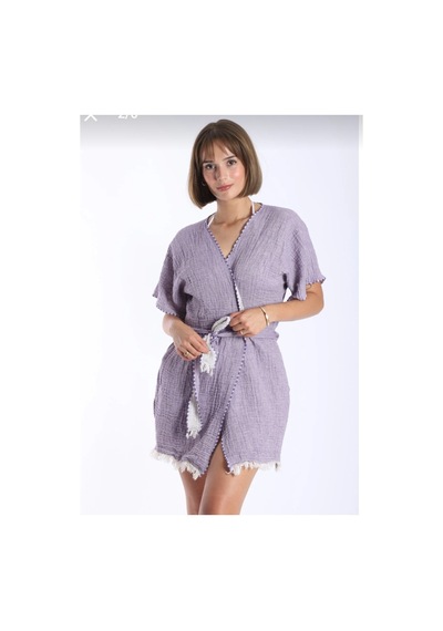 Dokubba - Kimono - Peştemal Kimono - Müslin Kimono - Selimiye Lila Lila