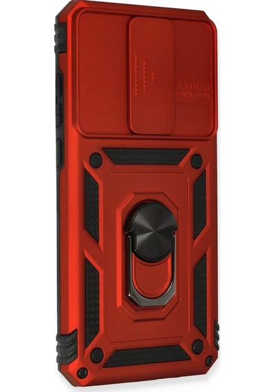 Newface Xiaomi Redmi Note 8 Pro Kılıf Pars Lens Yüzüklü Silikon - Kırmızı