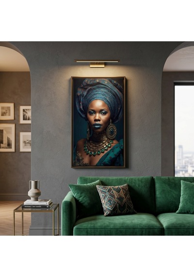 Afro Kraliçe Serisi 07 Majestic Gele & Afrofütürizm Portresi Canlı Renkler Ve Regal Duruş