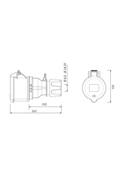 Bemis Cee Norm 5x32a 380v Ip44 Uzatma Priz