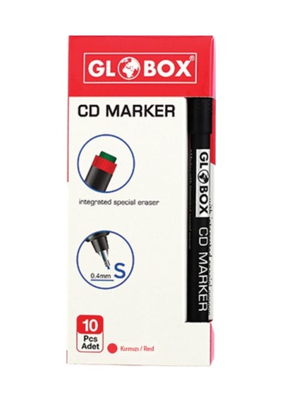 Globox Cd Kalemi Permanent S Seri Kırmızı 10 Lu Paket