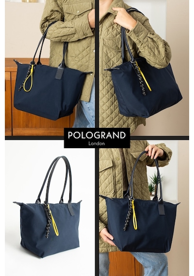 Orijinal Geniş Hacimli Su Geçirmez Paraşüt Kumaş Shopper Trend Ve Şık Büyük Boy Omuz Ve Kol Çantası Lacivert