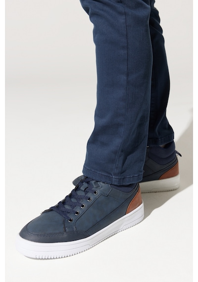 Ac&co / Altınyıldız Classics Erkek Lacivert-beyaz Kışlık Rahat Taban Spor Sneaker Lacivert - Beyaz