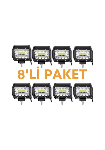 8 Adet 60w Kombo Aydınlatma 20 Led Çalışma Lambası Off Road