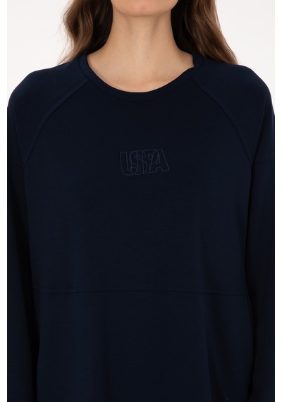 U.S. Polo Assn. Kadın Lacivert Uzun Bisiklet Yaka Sweatshirt 50315623-VR033