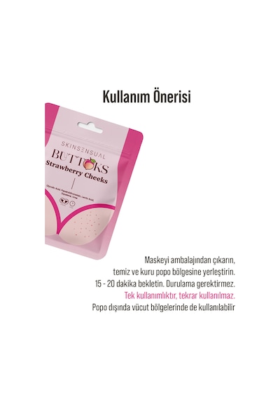 Skin Sensual Buttoks Strawberry Cheeks Vücut Maskesi | Çilek ve Tavuk Derisi Görünümüne Elveda | 2 Parça