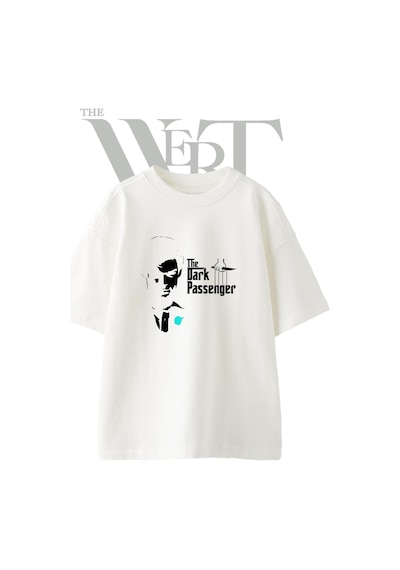 Thewert Godfather Dexter Tasarım Baskılı Ünisex Beyaz Oversize T-shirt