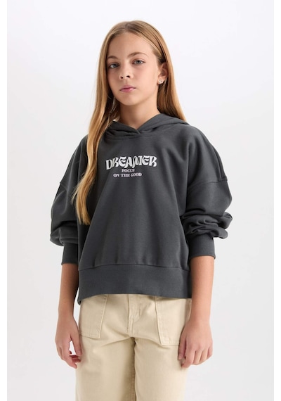 DeFacto Kız Çocuk Oversize Kapüşonlu Baskılı Kalın Sweatshirt D7040A824WNGN1022 DeFacto Kız Çocuk Oversize Kapüşonlu Baskılı Kalın Sweatshirt D7040A824WNGN1022