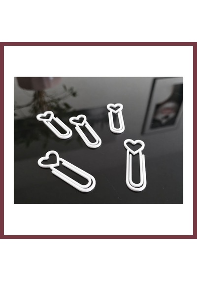 Storeşahin 3d Baskı Kalp Figürlü Ataç - 10lu Set - Beyaz Shn0720