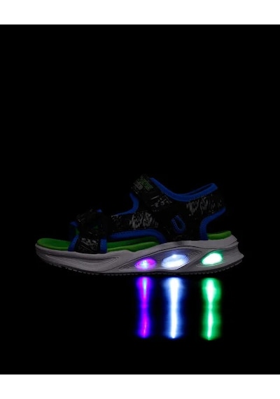 Skechers Erkek Çocuk Siyah Işıklı Sandalet Yeşil