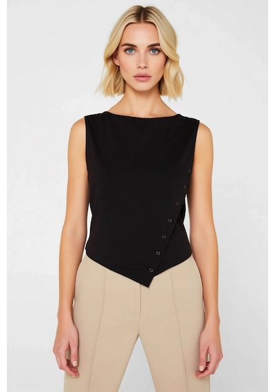 Benerly Kadın Bluz Crop Kayık Yaka Kolsuz Fitted Kalıp Vücuda Oturan Örme siyah Benerly Kadın Bluz Crop Kayık Yaka Kolsuz Fitted Kalıp Vücuda Oturan Örme siyah