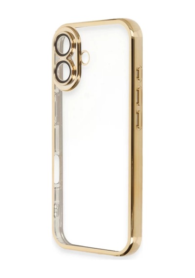Apple Uyumlu iPhone 16 Plus Kılıf Razer Lensli Silikon - Gold -