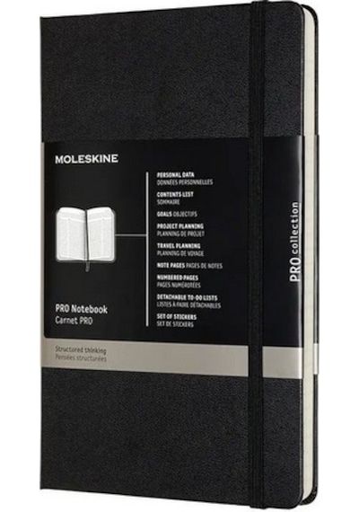 Moleskine Sert Kapak Pro Defter Siyah Çizgili - 13x21