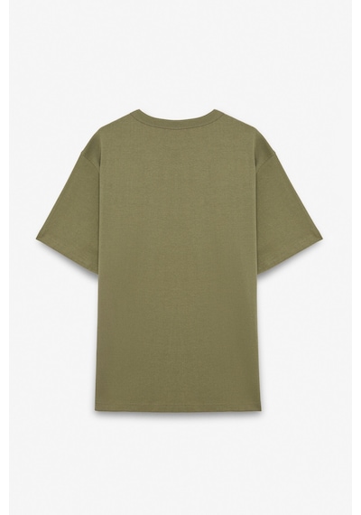 Grimelange PELTZ Erkek Relaxed Bisiklet Yaka Kısa Kollu Haki T-Shirt