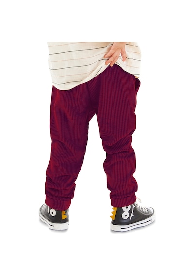 Denokids Fitilli Kadife Bordo Erkek Çocuk Pantolon Renkli