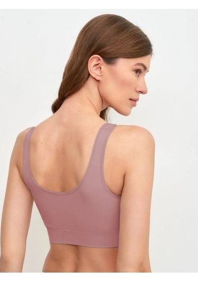 Mistirik Panax Model Fit Görünüm Ekstra Toparlayıcı Kalın Askılı Pedli Spor Büstiyer Gül Kurusu Renk Gül Kurusu