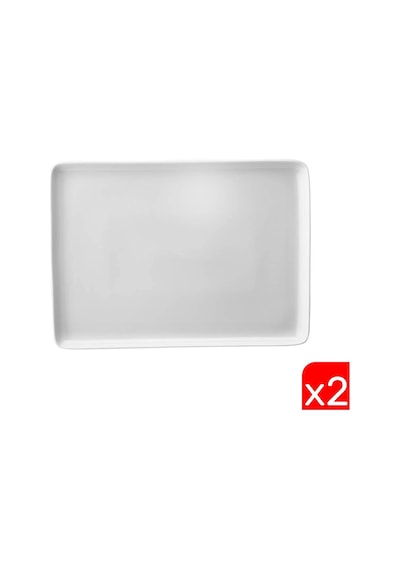 Kütahya Porselen Dikdörtgen Tabak Kırık Beyaz 18x13cm 2 Li Tan18x13du00 Krem