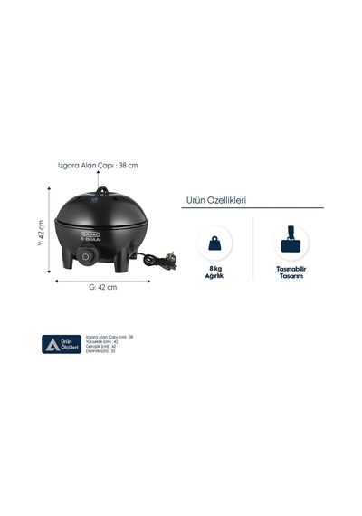 Aygaz Cadac Ebraai 40 2300 W Elektrikli Barbekü