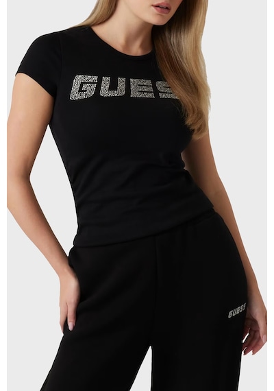 Guess Bayan T Shirt V4bı16 Kcıv1 Jblk Siyah Siyah