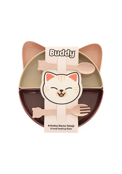 Buddy Mama Tabağı - 7 Parça Pembe - Mor - Beyaz 5 Adet