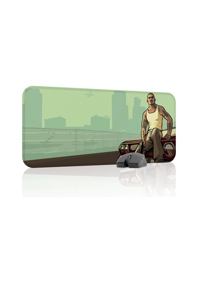 Gta San Andreas Kaymaz Dikişli Kauçuk Oyuncu Mousepad V5 - 70x30 Xl Gaming Mouse Pad Fare Altlığı