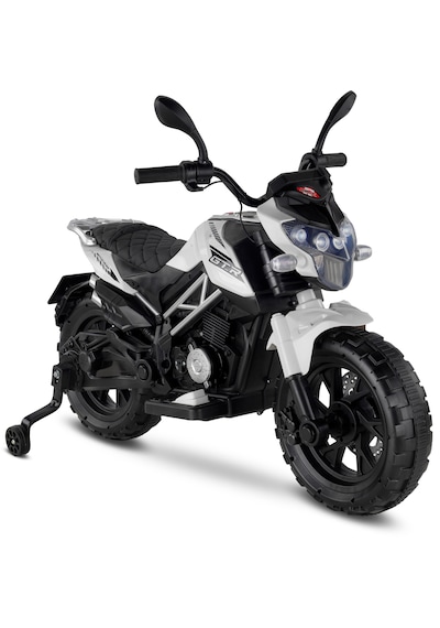 447 Motocross Akülü Motor Çocuk Motoru 12v Beyaz Beyaz